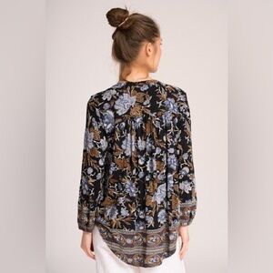 Lucky Brand XL Floral Print Long Sleeve Women’s Top - Boho, peasant, Phoebe